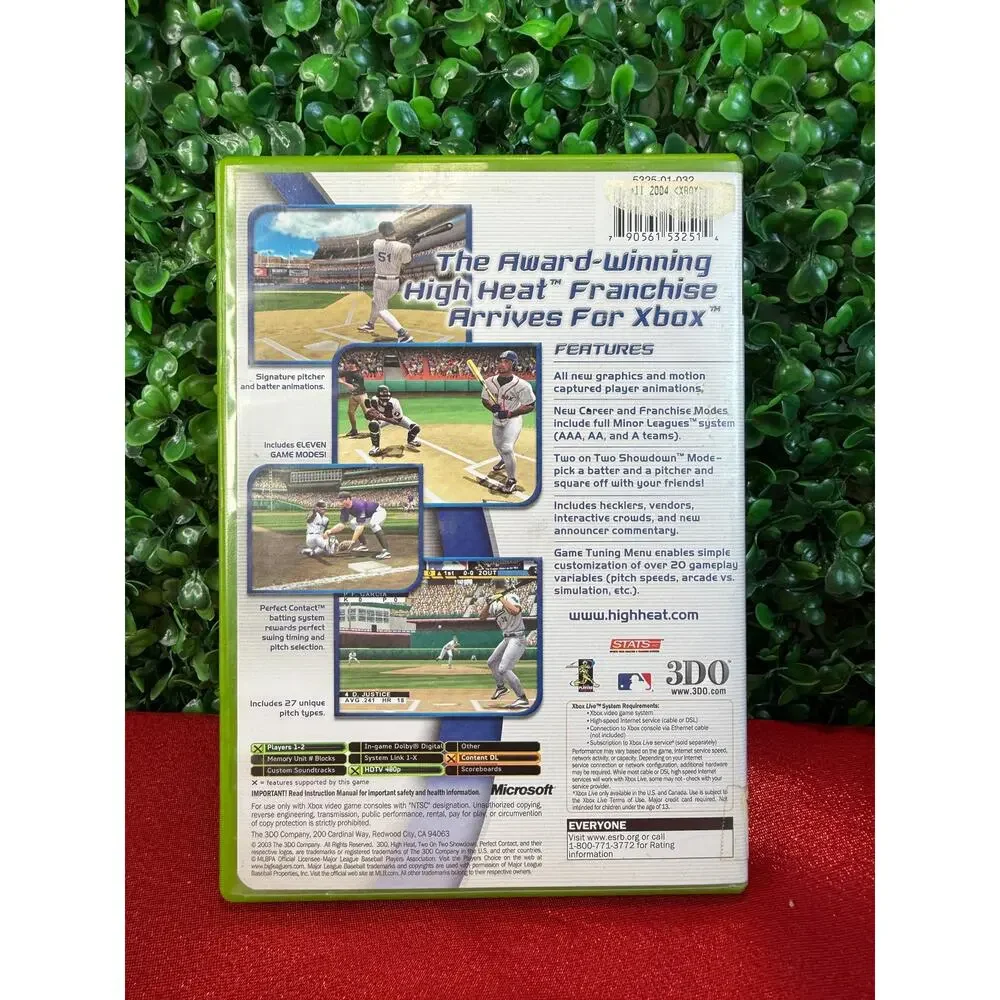 High Heat Major League Baseball 2004 video game for the Xbox console Video Game